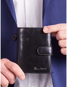 Fashionhunters Men's Black Leather Wallet