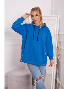 Kesi Insulated sweatshirt with snap studs purplish blue