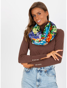 Fashionhunters Blue and orange scarf with prints
