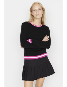 Trendyol Black Color Block pulover za pletenine