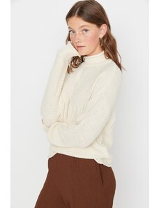 Trendyol pulover - Ecru - prevelika