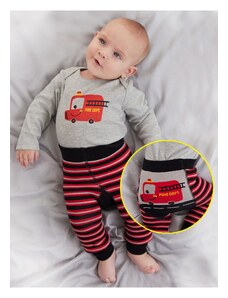 Denokids Fire Brigade Baby Boy Body Tights-Pants Set