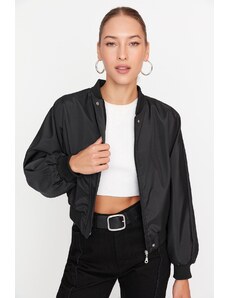 Trendyol Black prevelika vrtljiva podrobna vodoodporna bombniška jakna plašč
