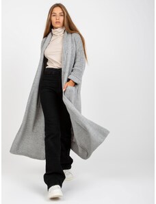 Fashionhunters Grey maxi cardigan with the addition of OH BELLA wool