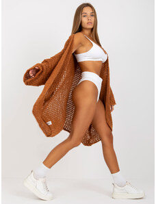 Fashionhunters Brown knitted oversize cardigan OCH BELLA