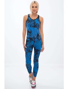 FASARDI Blue leggings with black patterns
