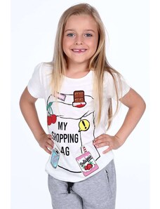 FASARDI Girls' T-shirt with cream patches