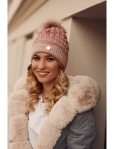 FASARDI Ruffle hat with glitter and pink pompom