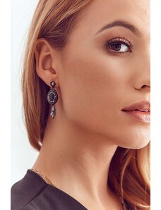 FASARDI Black hanging earrings with cubic zirconia