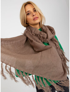 Fashionhunters Lady's dark beige smooth scarf