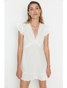Trendyol bela čipka podrobna obleka za plažo