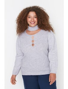 Trendyol krivulja Lila ovratnik Podroben pulover za pletenine