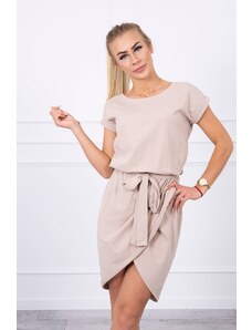 Kesi Tied dress with a clutch bottom of beige color
