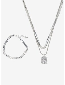 Women's Bracelet and Necklace Set in Silver Color Pieces Myrsa - Women