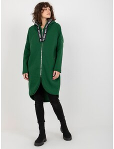 Fashionhunters Women's Long Zippered Hoodie - Green