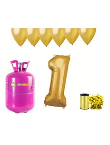 HeliumKing Helijev set za zabavo za 1. rojstni dan z zlatimi baloni