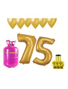 HeliumKing Helijev set za zabavo za 75. rojstni dan z zlatimi baloni