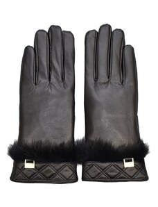 Gloves Semiline Semiline_Women_Leather_Antibacterial_Gloves_P8208_Black