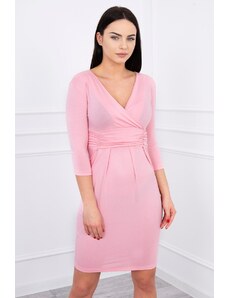 Kesi Fitted dress with opening under the bust powder pink