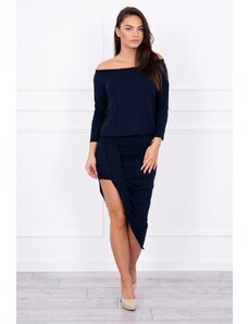 Kesi Asymmetrical dress, dark blue 3/4 sleeves