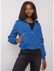 Fashionhunters Women's Short Jacket with Quilting Larah - Blue
