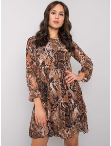 Fashionhunters Black and brown dress with Loxley RUE PARIS print