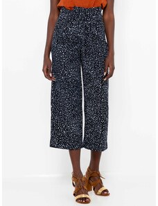 Črne ženske široke skrajšane hlače CAMAIEU - Dame