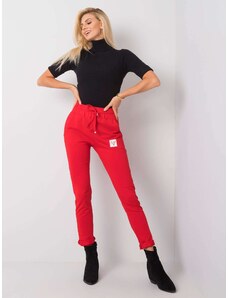 Fashionhunters Red sweatpants with pockets