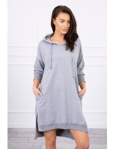 Kesi Dress with hood and longer back grey