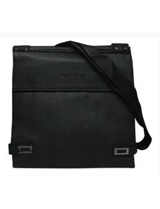Fashionhunters Black men's messenger bag made of eco-leather