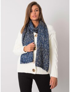 Fashionhunters Dark blue scarf with metallic thread