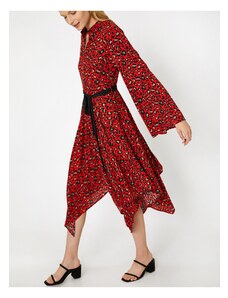 Koton Women's Red Leopard Patterned Dress