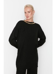 Trendyol Black Collar with a Chain Necklace Sweater-Pants, Knitwear Suit