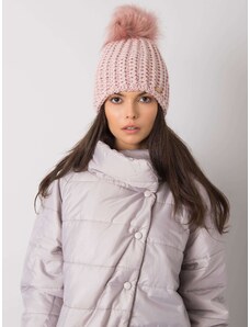 Fashionhunters Light pink cap with metal thread