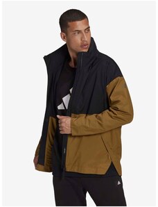 Rjavo-črna moška lahka jakna s kapuco adidas Performance Urban - moški