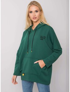 Fashionhunters Dark green kangaroo hoodie