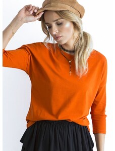 Fashionhunters Basic blouse with 3/4 sleeves, dark orange