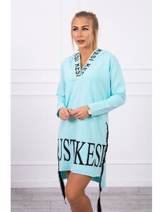 Kesi Dress with hood and mint print