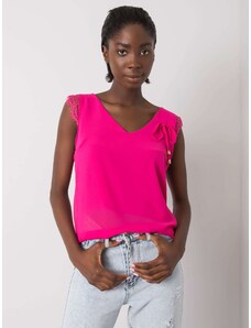 Fashionhunters Dusty pink top with sapphire lace