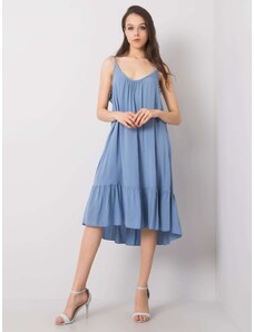 Fashionhunters OCH BELLA Lady's blue dress with frill