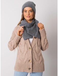 Fashionhunters RUE PARIS Dark gray knitted winter set