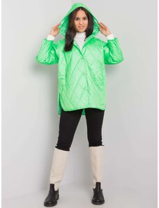 Fashionhunters Women's quilted hooded jacket Selah - fluo green