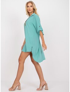 Fashionhunters Mint airy oversize shirt dress