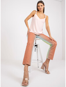 Fashionhunters Light pink airy top with V-neck