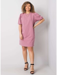 Fashionhunters Larger pink cotton dress