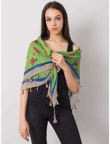 Fashionhunters Green scarf with color print