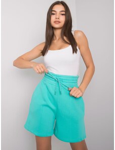 Fashionhunters Turquoise cotton shorts