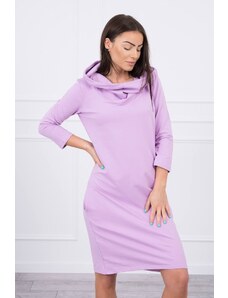 Kesi Dress with a hood and pockets of purple color