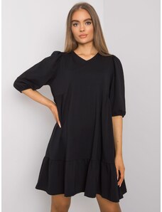 Fashionhunters Basic black dress with frills