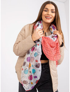 Fashionhunters White-coral scarf with print